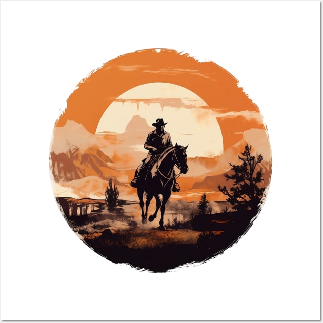 Desert Wanderer: A Lone Cowboy's Journey Wall Art by Iron Creek